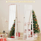 Standing Mirror Jewelry Cabinet Lockable Storage Organizer