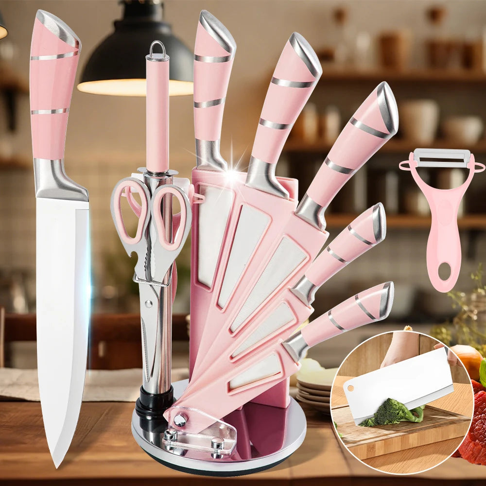 ZENG 9PCS Kitchen Knife Set Stainless Steel