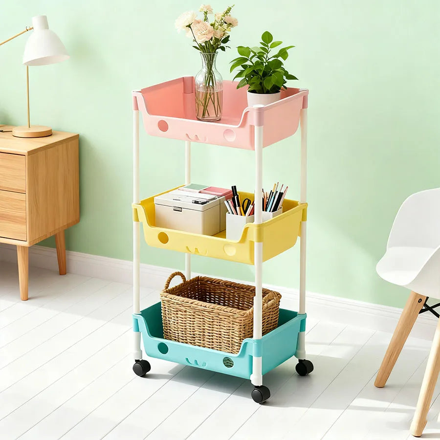 3/5-layer plastic storage rack, multifunctional storage