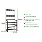 5-Tier Metal Coat Rack with Shoe