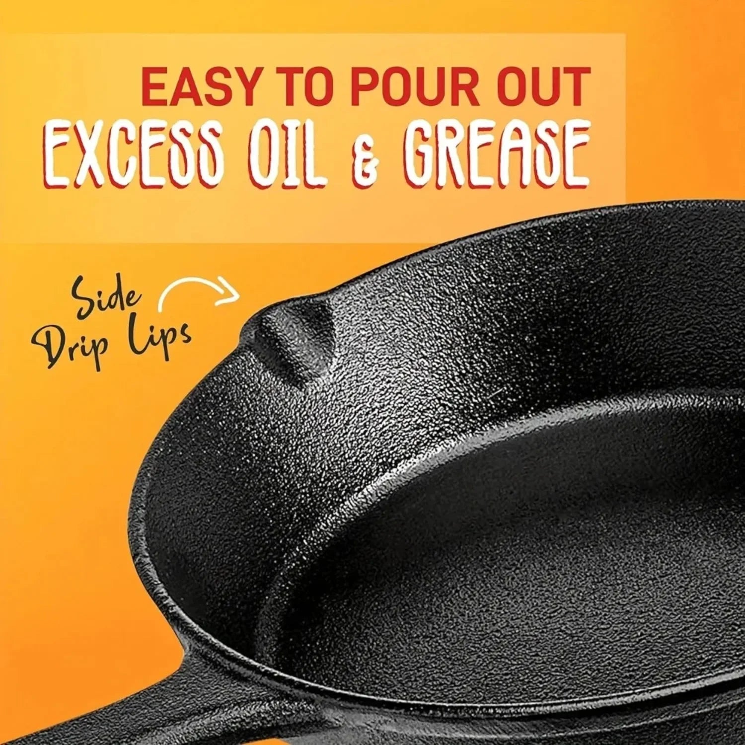3PCS Pre-Seasoned Cast Iron Skillet Set